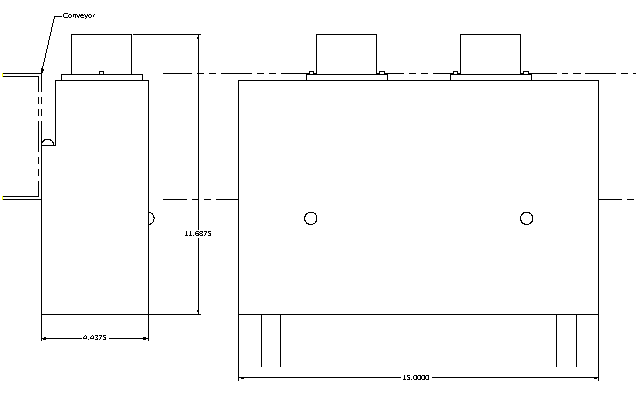 Twin Head Bottle Cleaning System by Packaging Dynamics, Ltd. - Manufacturer of Automatic & Semi-Automatic Liquid fillers, Conveyors, Unscramblers, Accumulators, and Custom Designed Packaging machinery & nozzles for liquids.
