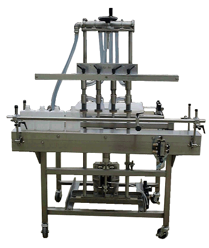 Portable Cart Liquid Fillers by Packaging Dynamics, Ltd. - Manufacturer of Automatic & Semi-Automatic Liquid fillers, Conveyors, Unscramblers, Accumulators, and Custom Designed Packaging machinery & nozzles for liquids.