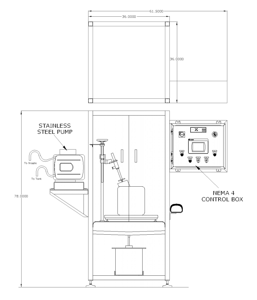 Semi-Automatic Weigh Scale Filler - Technical Drawing