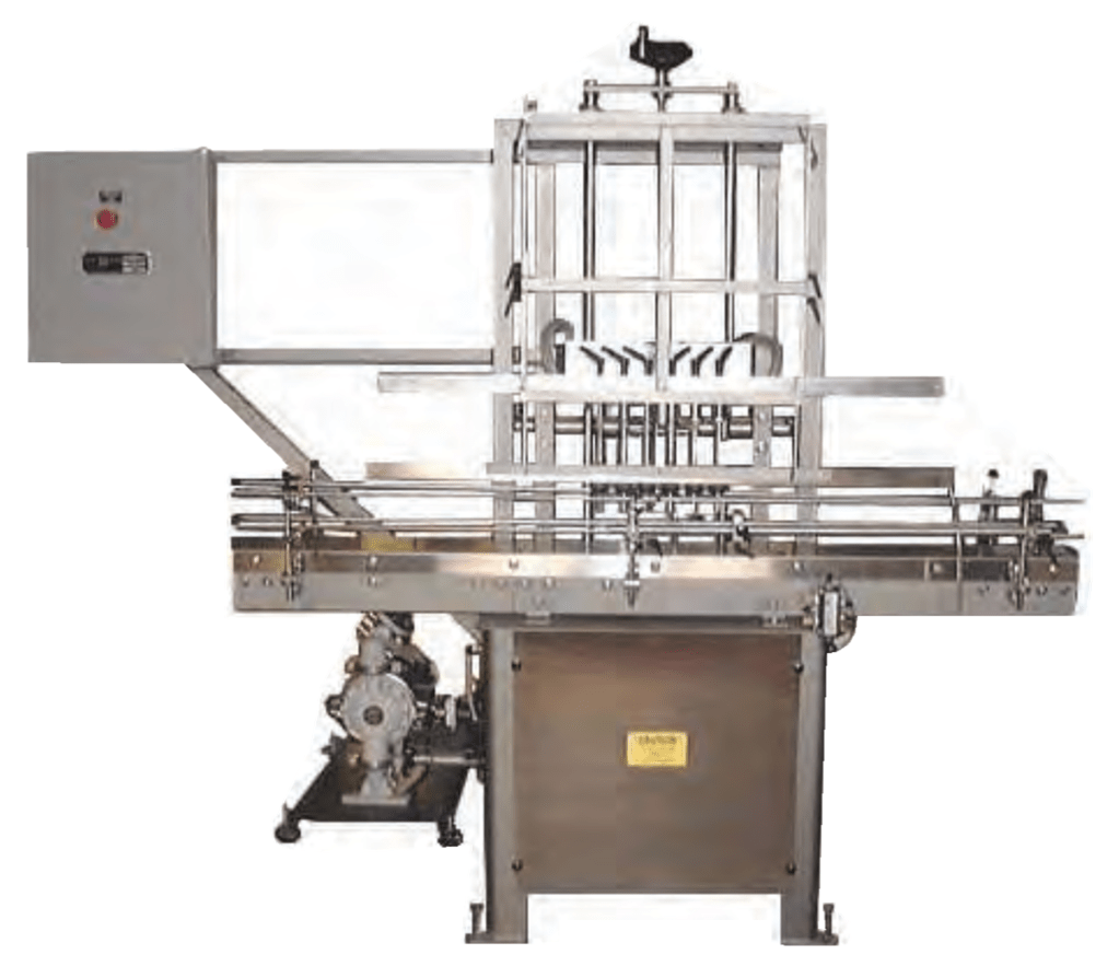 The semi-automatic filler with slide plate.
